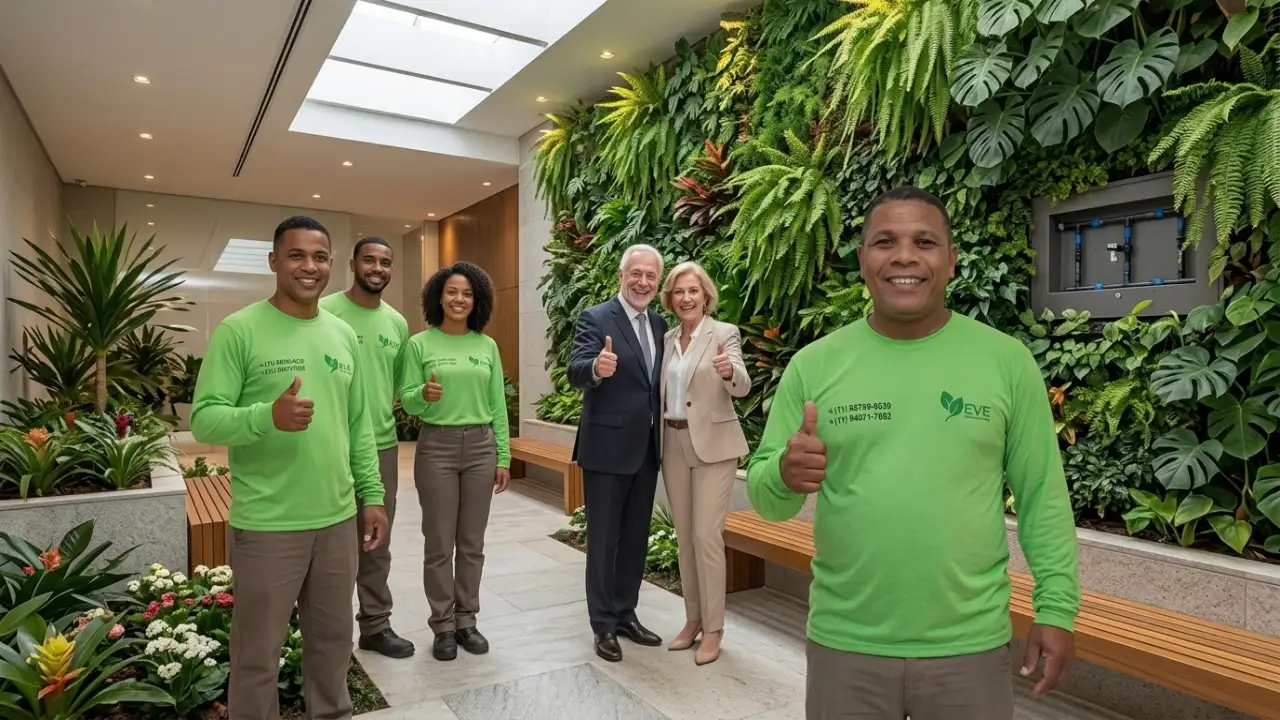 Área Comum Com Jardim Vertical Em Mogi Das Cruzes E Paisagismo De Alto Padrão