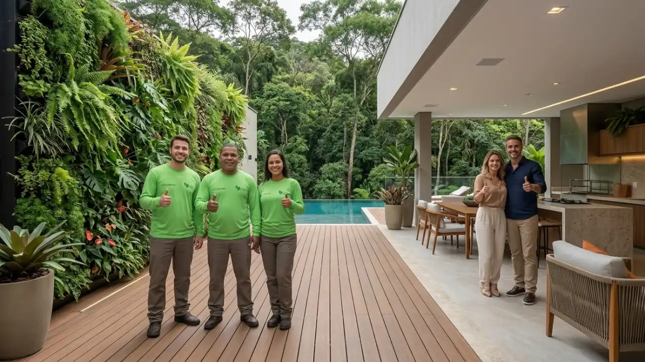 Área Gourmet Ampla Com Jardim Vertical Na Serra Da Cantareira E Paisagismo De Alto Padrão