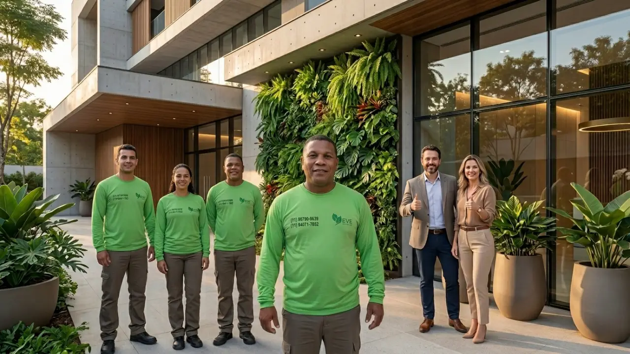 Jardim Vertical Em Ambiente Corporativo Premium Em Barueri Com Paisagismo De Alto Padrão