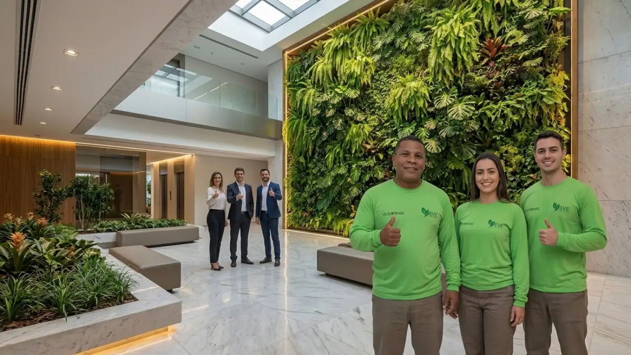 Ambiente Comercial No Ipiranga Com Jardim Vertical, Promovendo Sustentabilidade E Beleza