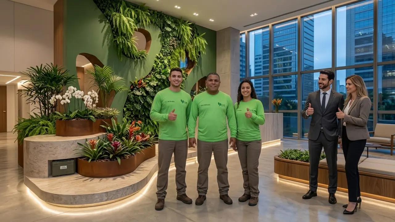 Recepção Corporativa Com Jardim Autoral Na Vila Olímpia E Paisagismo De Alto Padrão